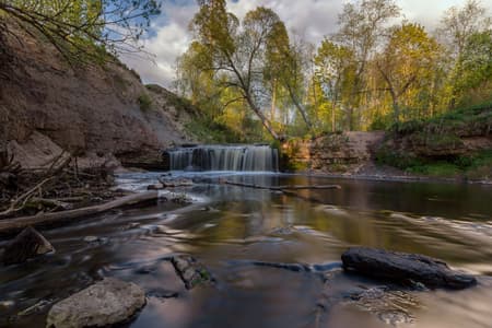 Sablinsky waterfall, Leningrad region, Russia