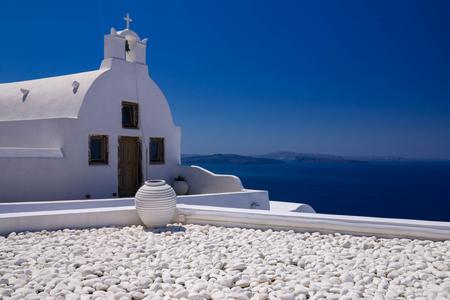 Withe chapel in IO Santorini