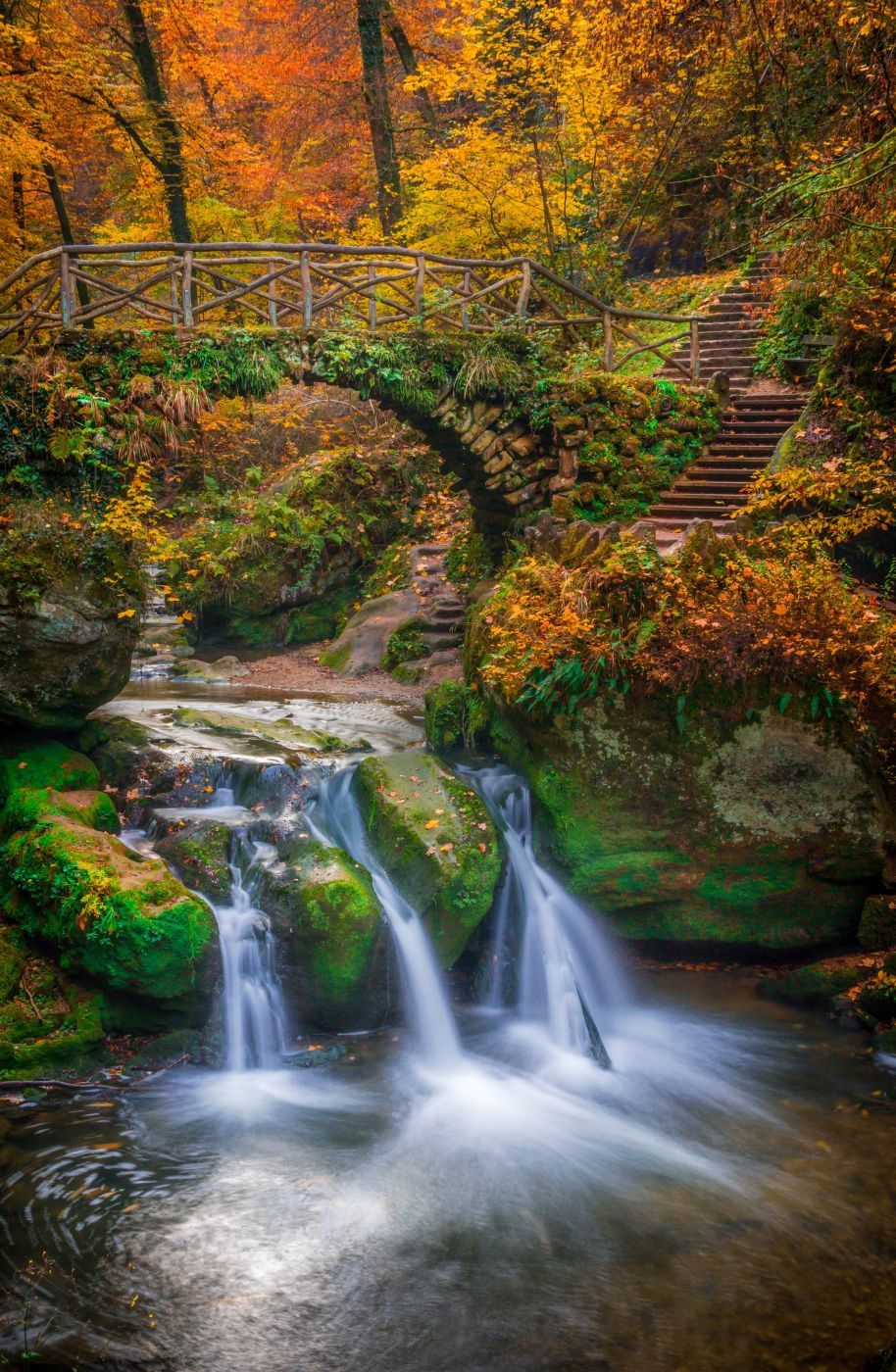 Classic View of Schiessentümpel Cascade, Luxembourg