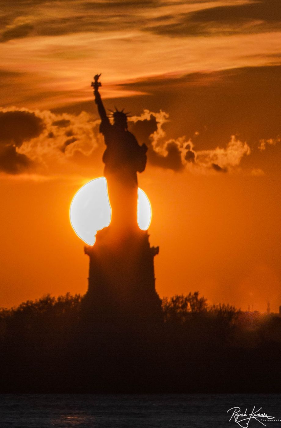Statue of Liberty from Red Hook, New York, USA