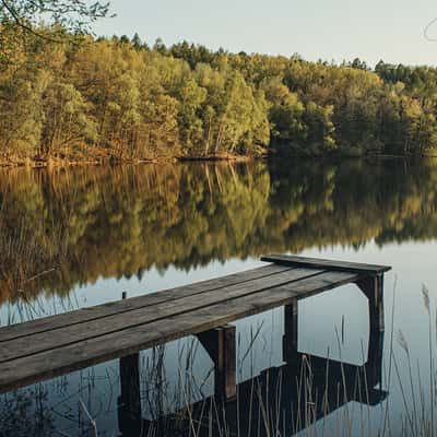 Footbridge at the Mittelsee near Liblar, Germany