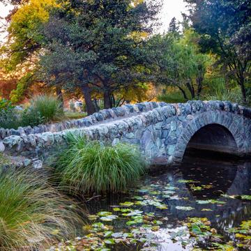 Stone Bridge Queenstown Gardens sunrise South Island, New Zealand