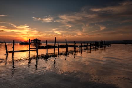 Sunset at Varna's lake