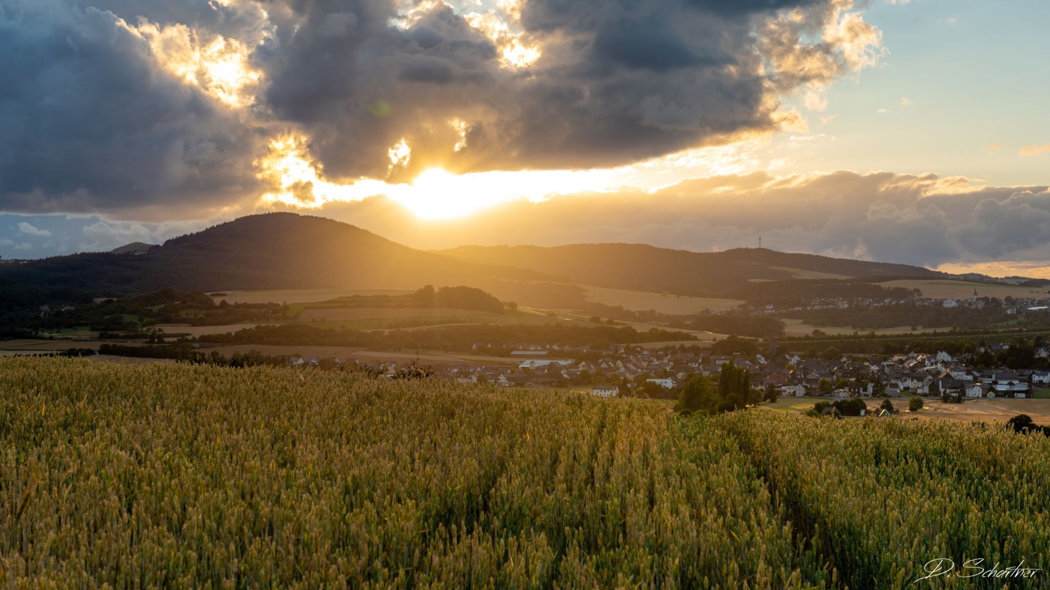 Sunset in Thür, Germany