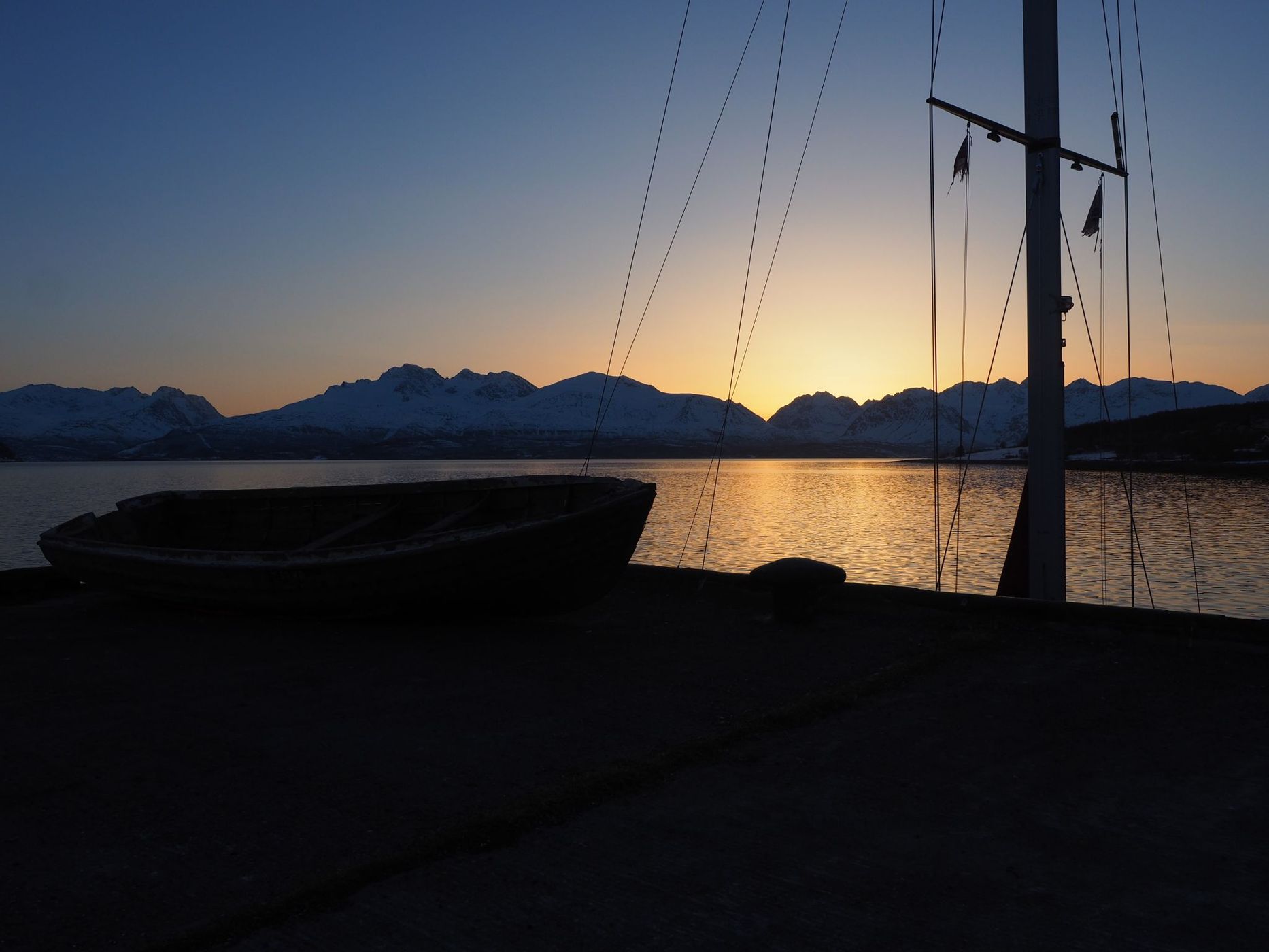 Sunset at Olderdalen habour, Norway
