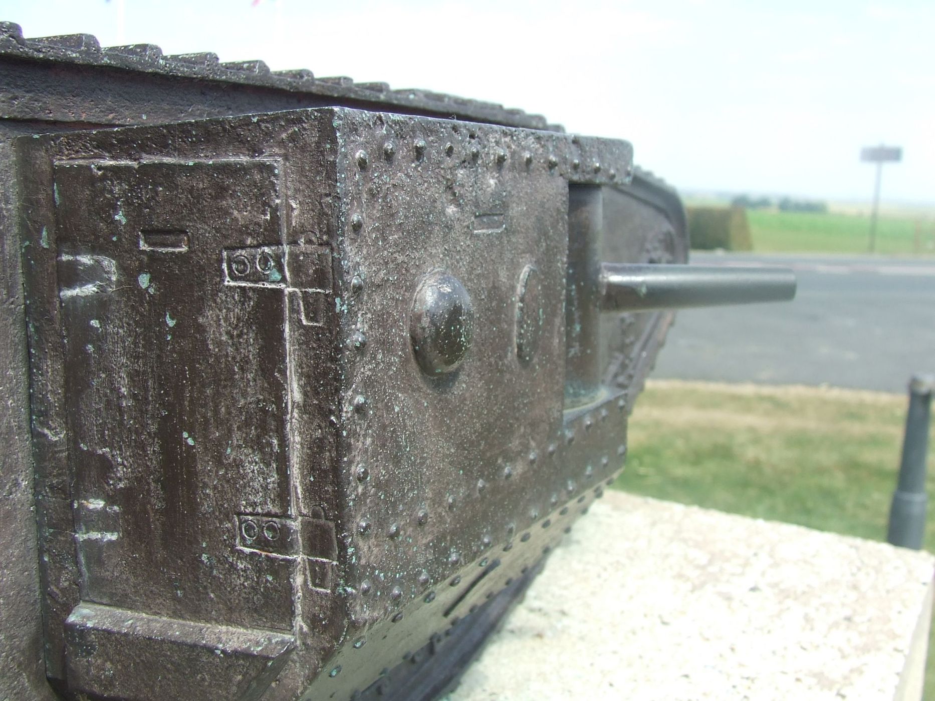 Tank memorial and WW1 animal memorial, France