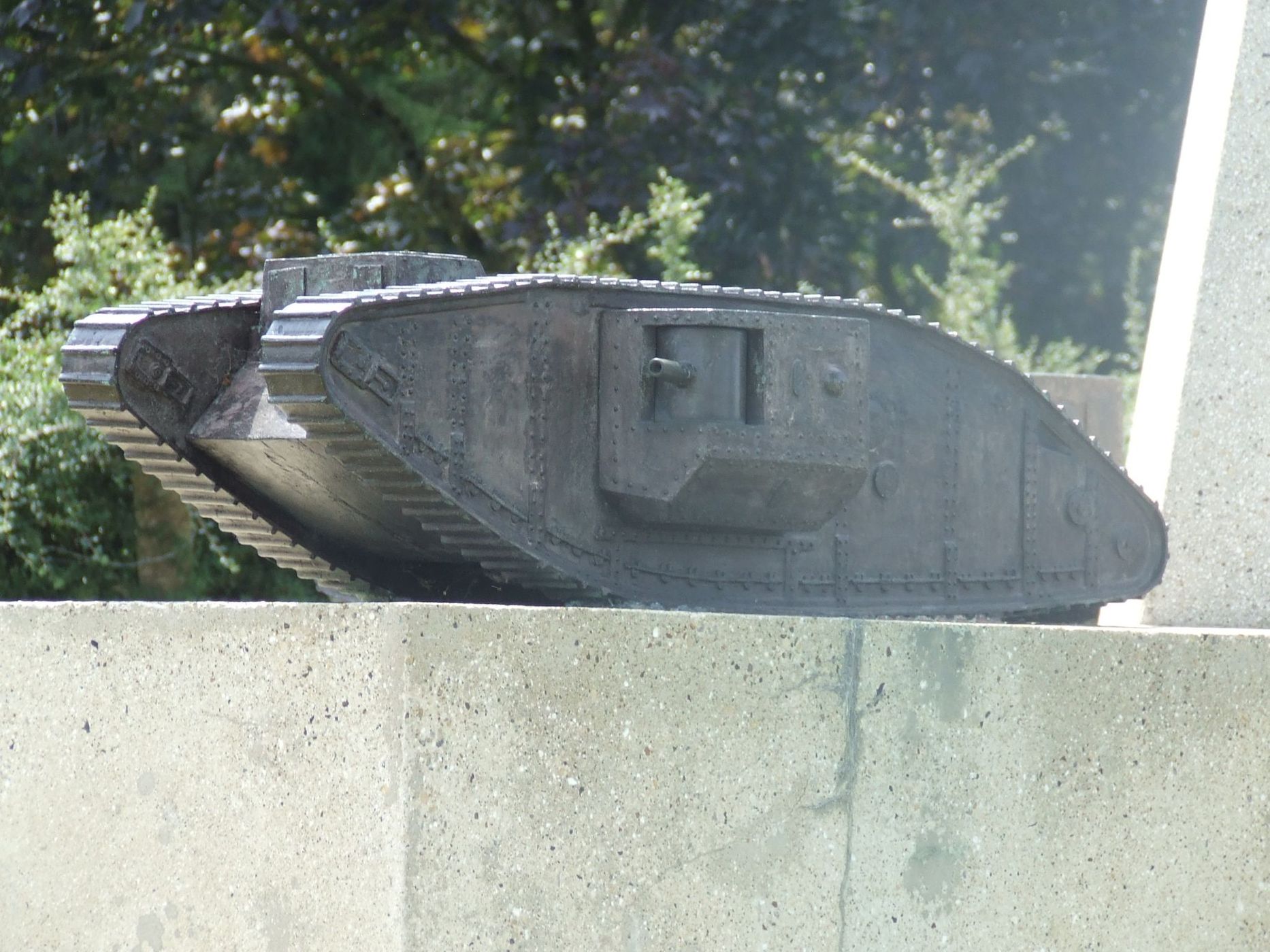 Tank memorial and WW1 animal memorial, France