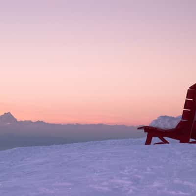 The Big Bench and the Mount Viso, Italy