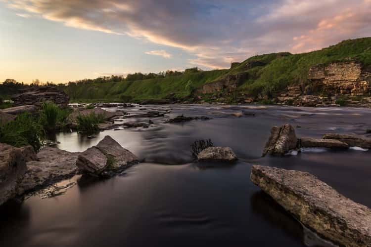 Tosnensky waterfall, Leningrad region, Russia