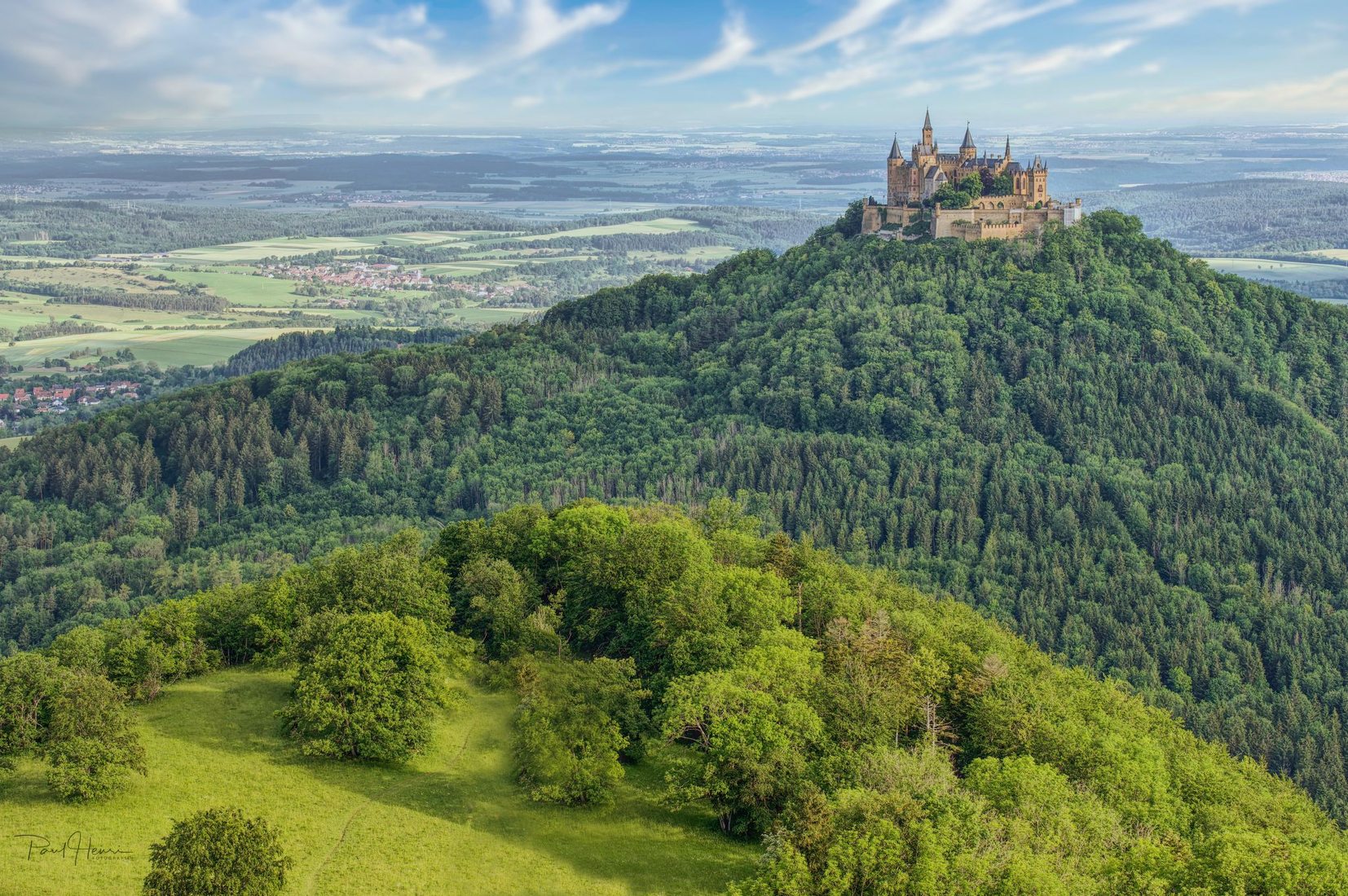 The view on Hohenzollern Castle from Zellerhorn Gipfel, Germany