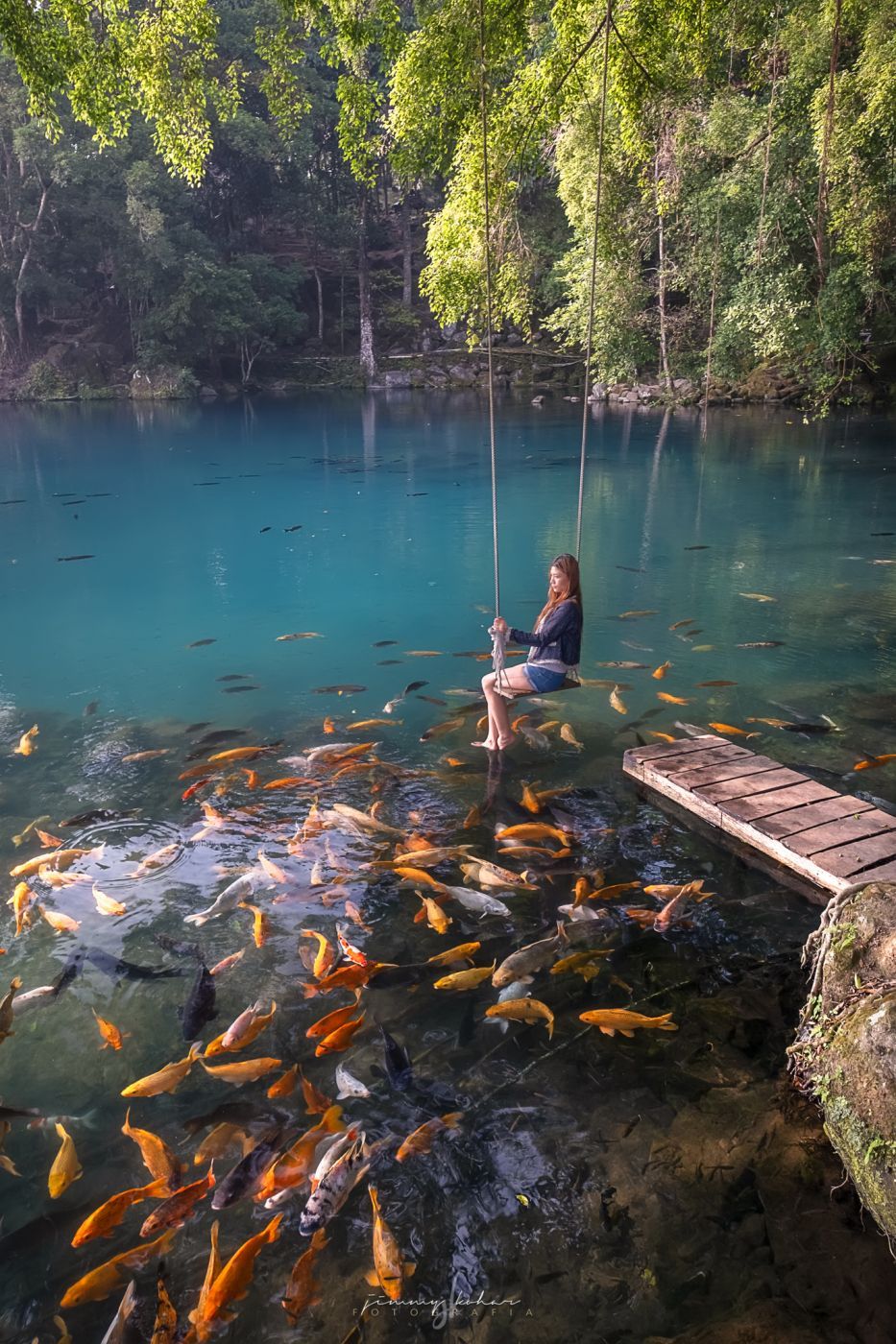 Blue Lagoon of Situ Cicerem, Indonesia