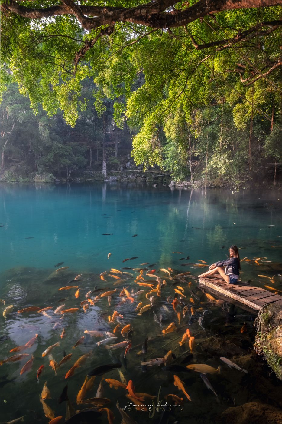 Blue Lagoon of Situ Cicerem, Indonesia
