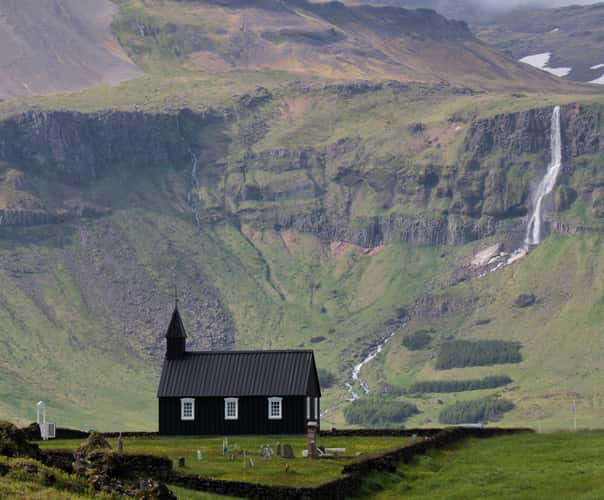 View of Búðakirkja, Snæfellsnes Peninsula