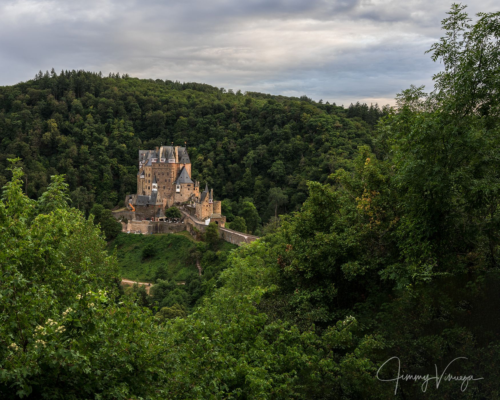 Upper view of Eltz Castle, Germany