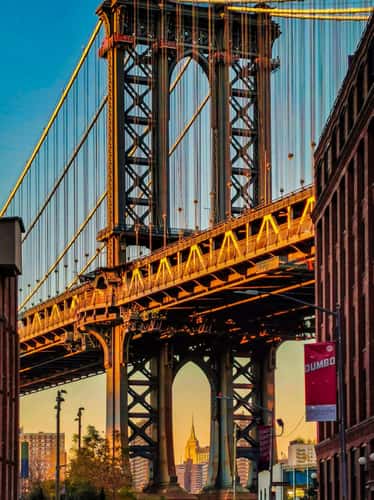 Manhattan Bridge from Washington St., New York City