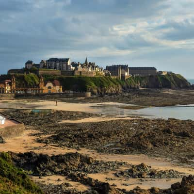 Granville, outgoing tide, France