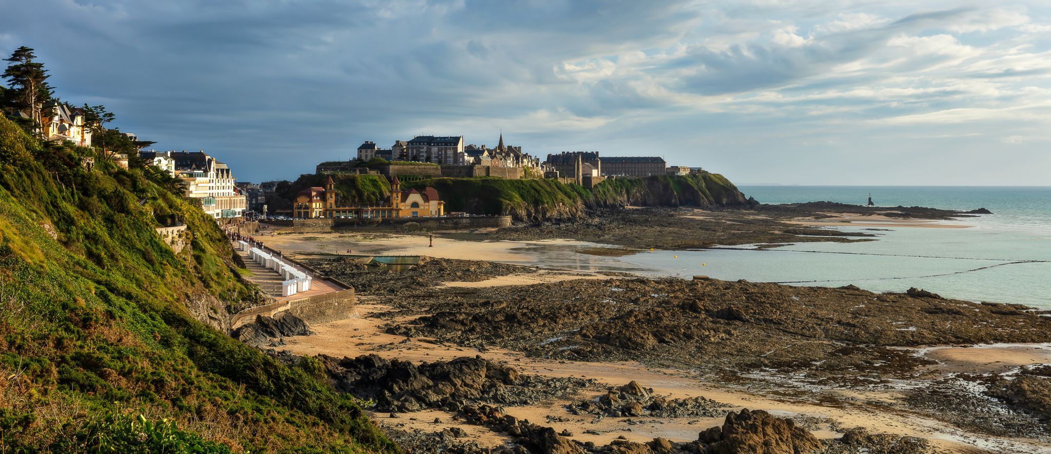 Granville, outgoing tide, France