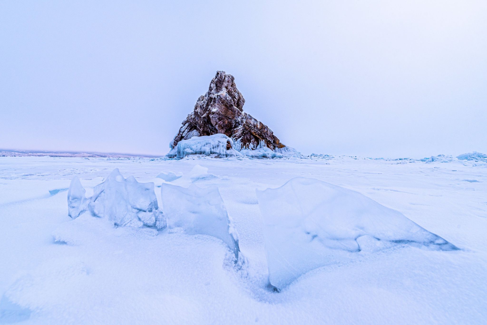 Island in winter, Russian Federation