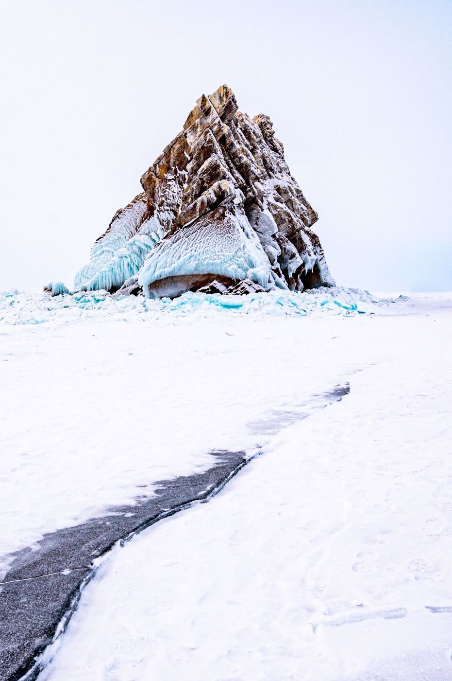Island in winter, Russian Federation