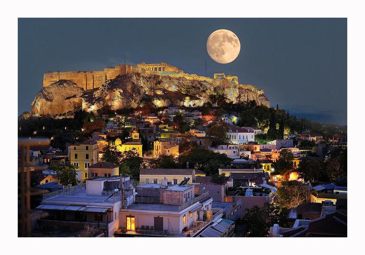 Moon over the Acropolis, Athens