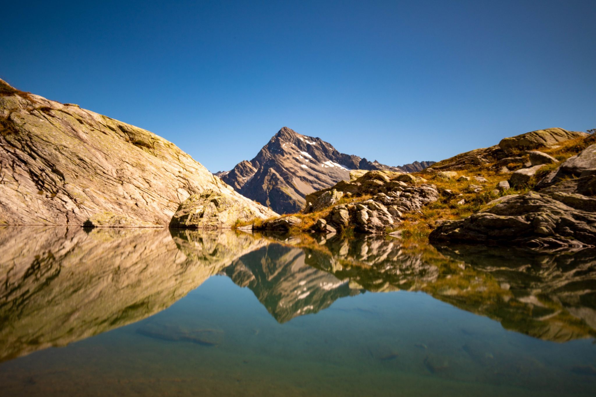 Mountain lake near the Windgällenhütte, Switzerland