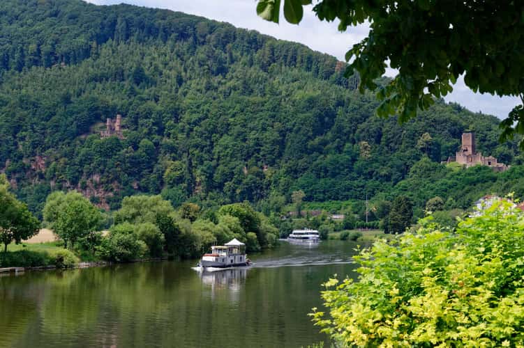 Neckar River with Schadeck and Hinterburg Castles