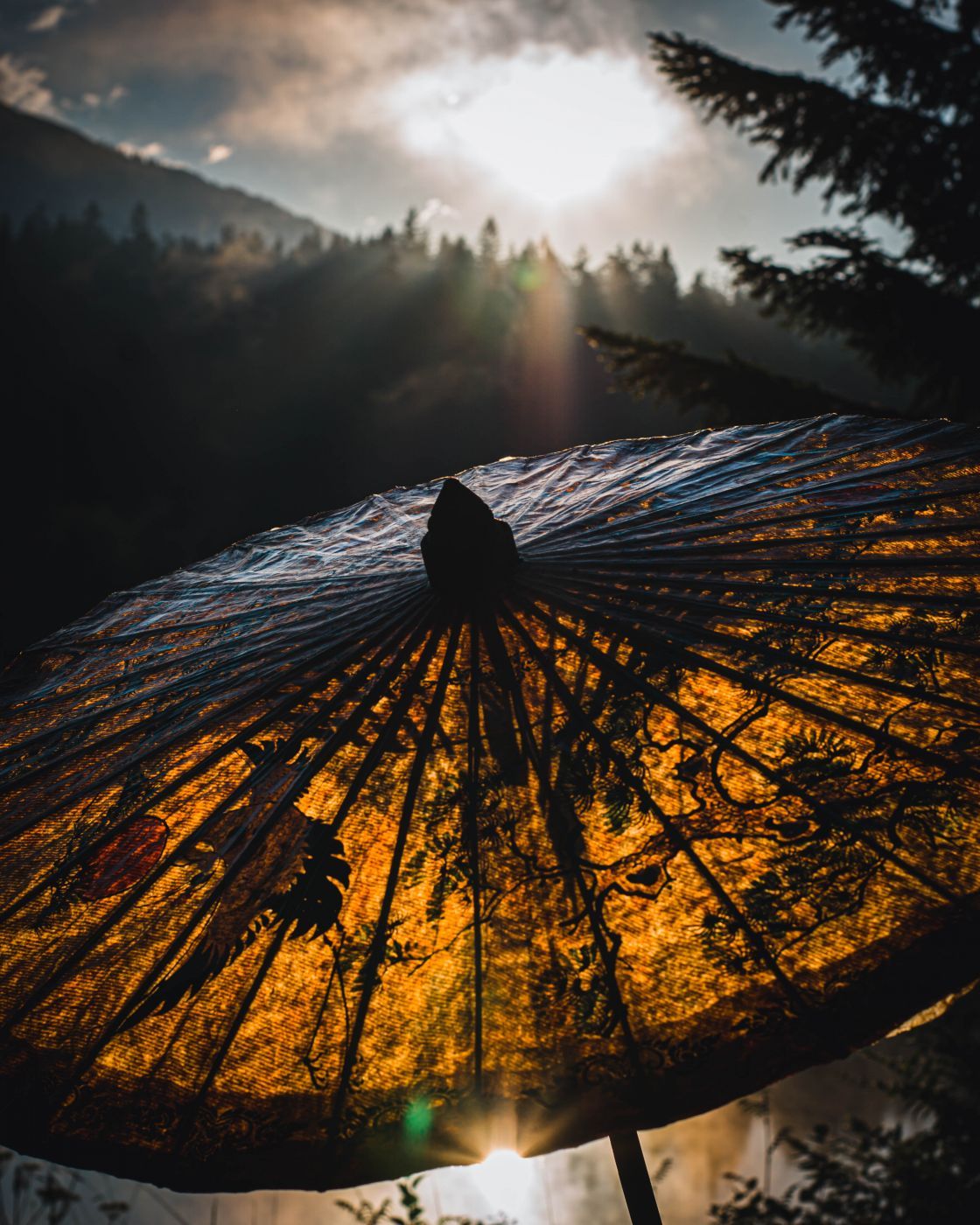 Reflection of the sunrise captured at Caumasee, Switzerland