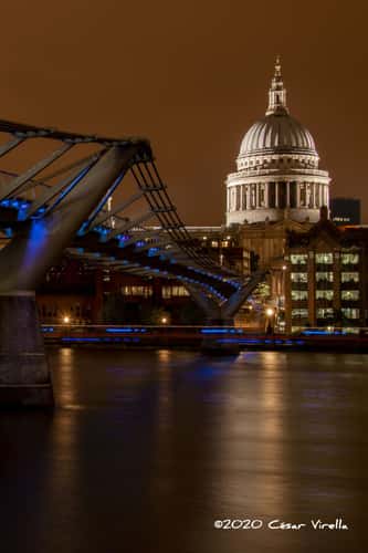 St Paul's Cathedral from under the Millennium Bridge, London