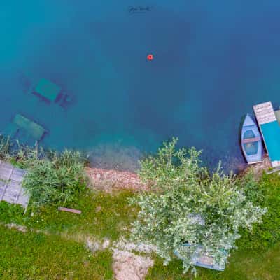 Trout lake in Erdokertes [drone], Hungary