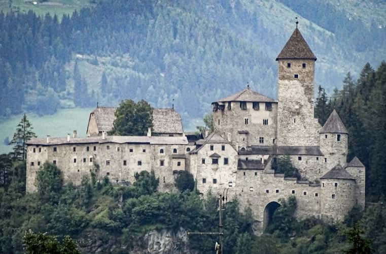 Taufers Castle and the Dolomites