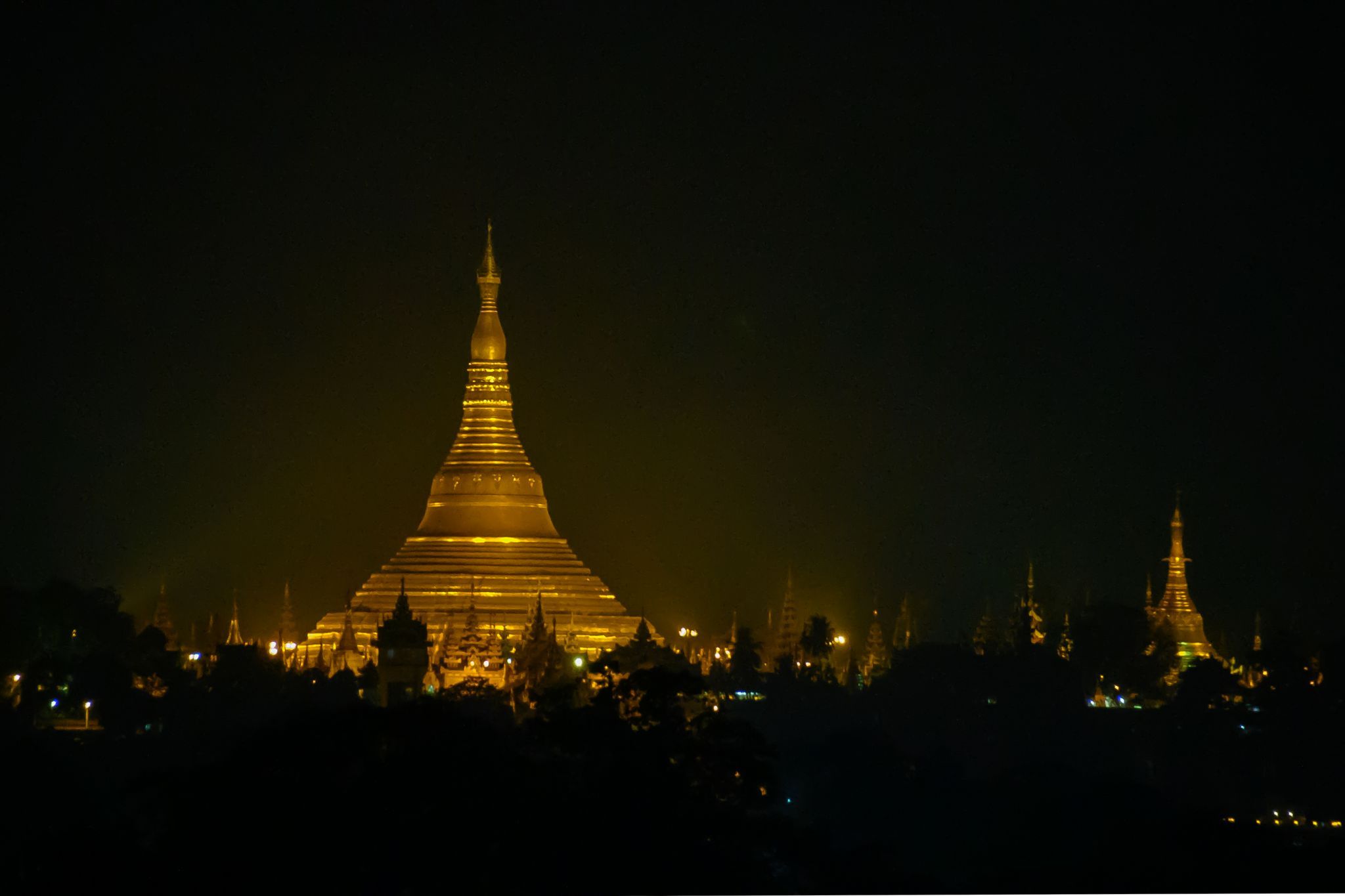 Unique view of Shwedagon Pagoda, Myanmar