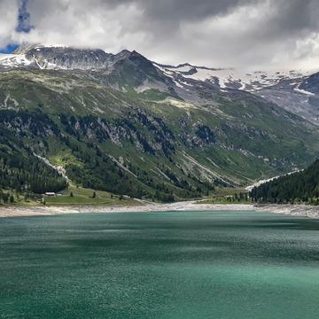 View from Lago di Neves dam, Italy
