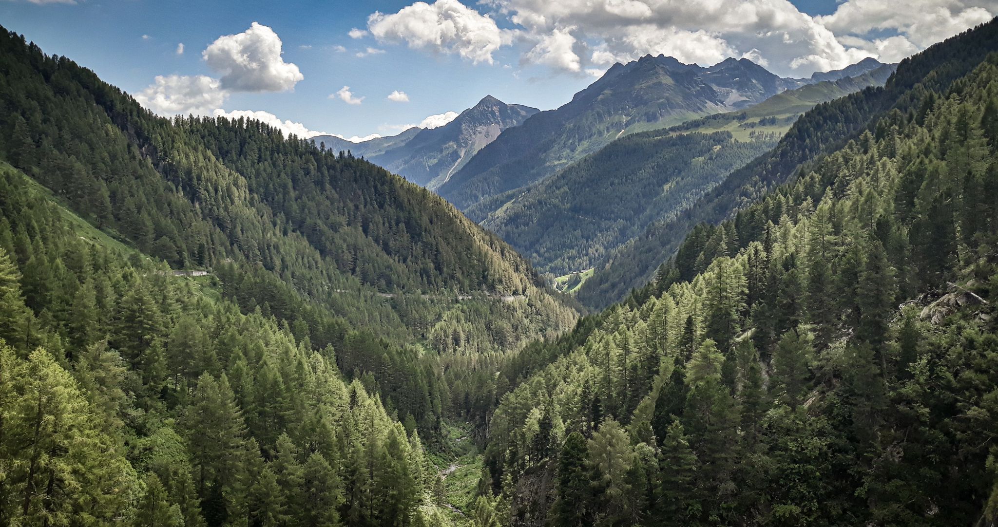 View from Lago di Neves dam, Italy