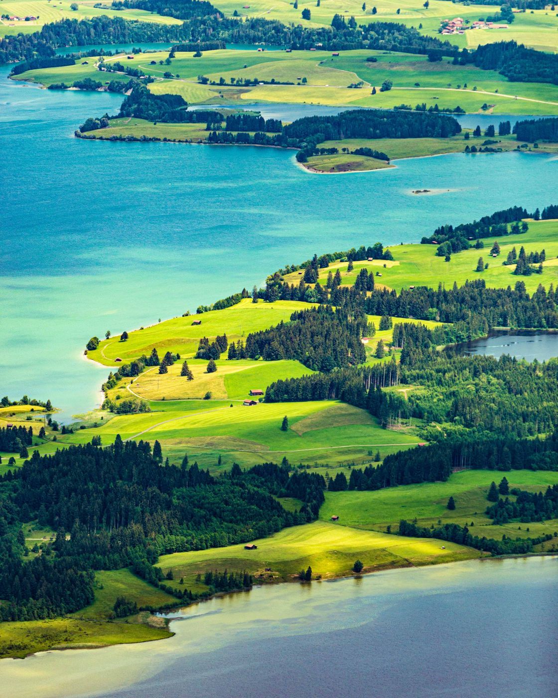 View from Tegelberg to Forggensee, Germany