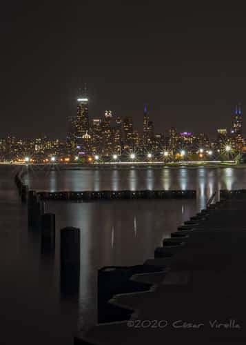 View of downtown Chicago from Fullerton Beach