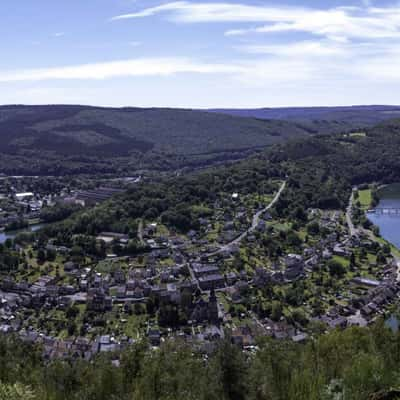 View of Monthermé from the 'mountain', France