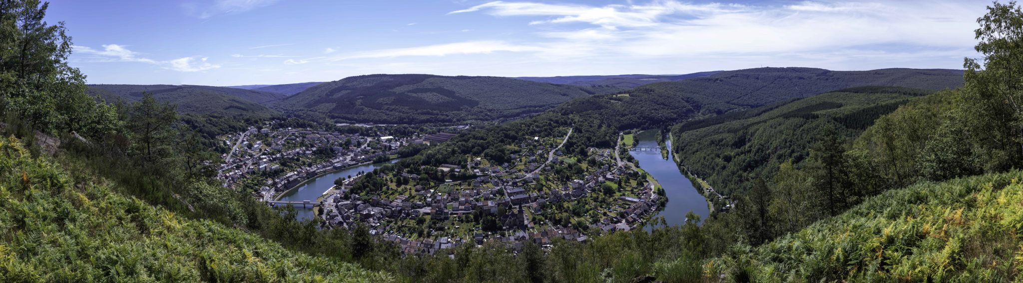 View of Monthermé from the 'mountain', France