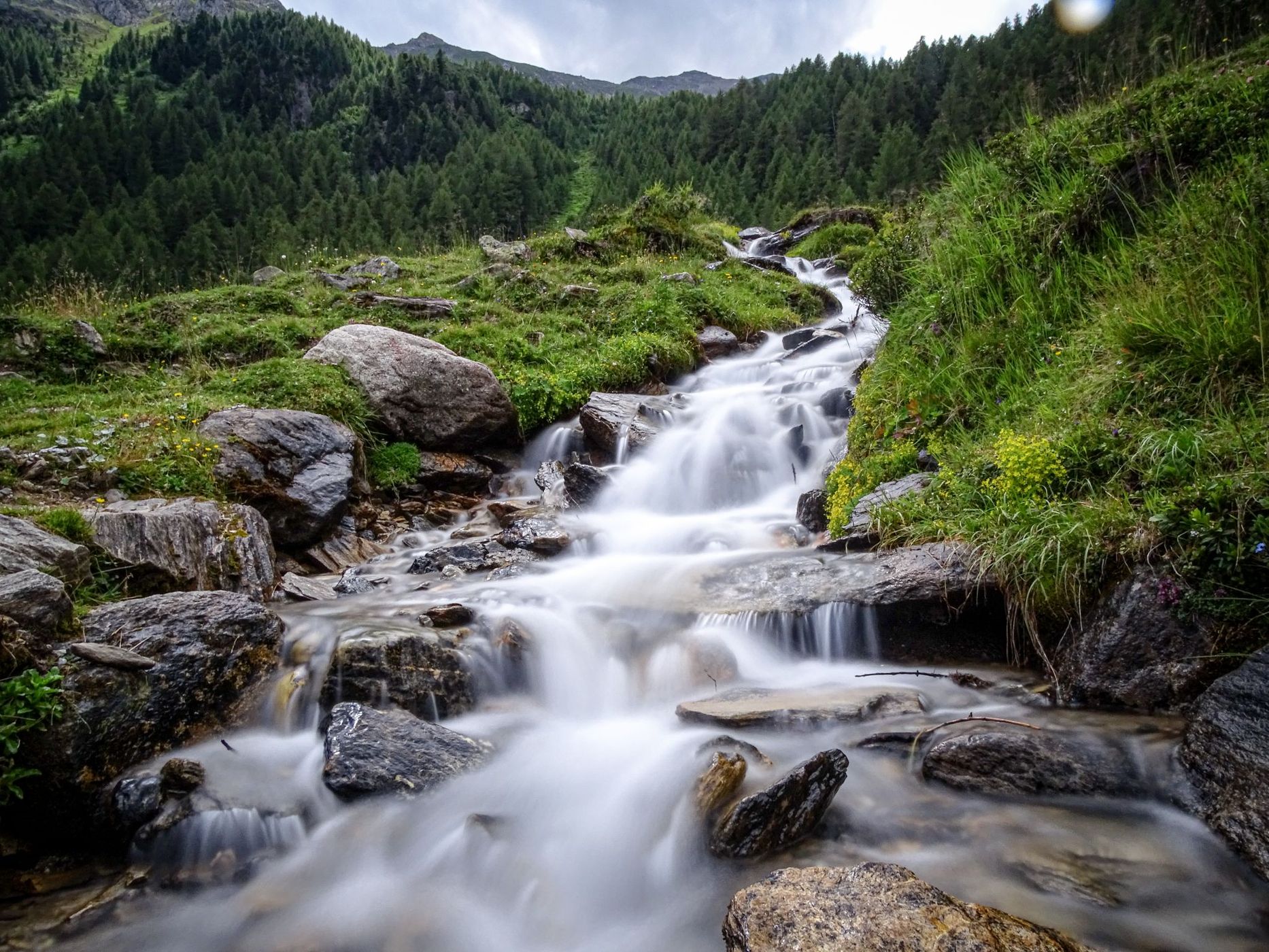 Watefalls at Lago di Neves, Italy