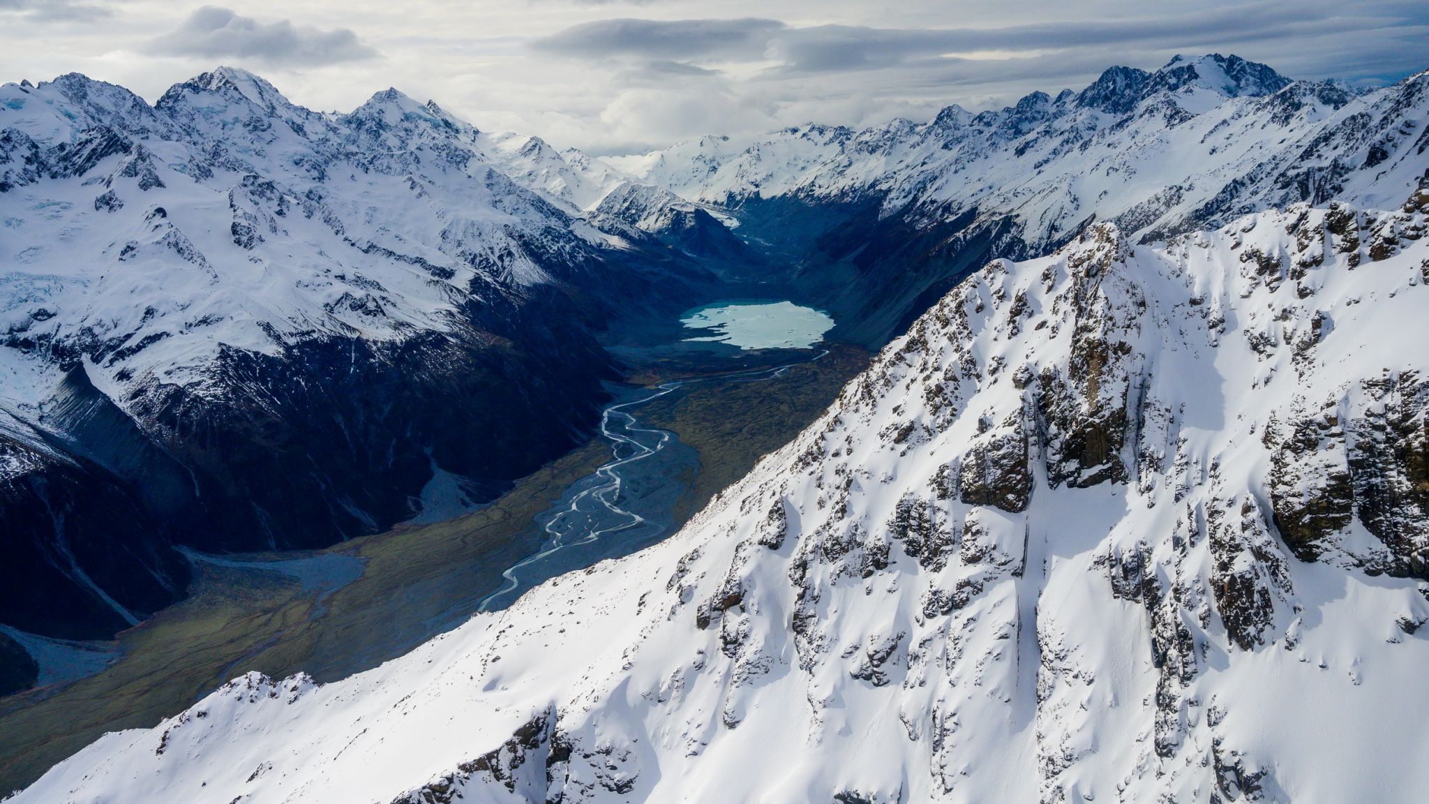 Aoraki/Mount Cook from the air, New Zealand