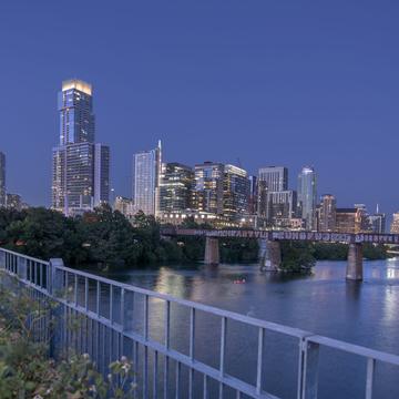 Austin Skyline from Pfluger Pedestrian Bridge, USA