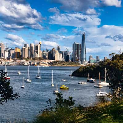 Berry Bay Lookout over Sydney Skyline NSW, Australia