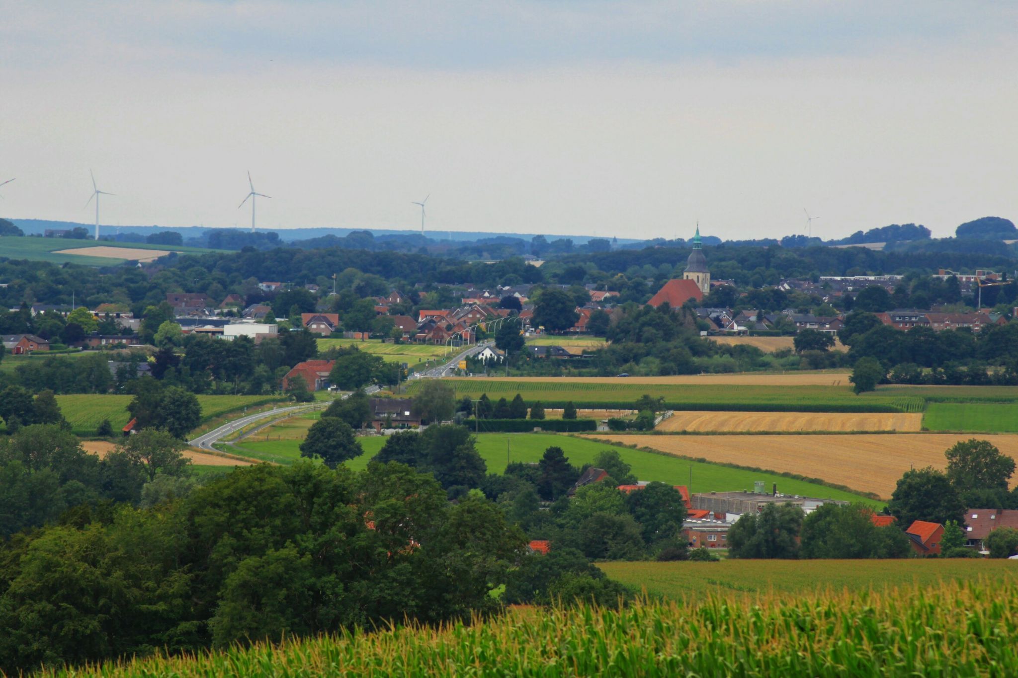 Blick von den Baumbergen auf Nottuln, Germany