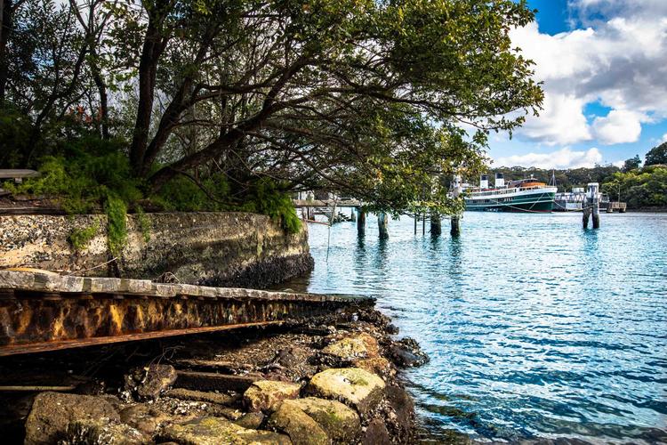 Boat ramp toward the old ferry Waverton Park Sydney