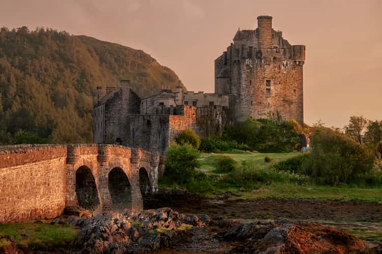 Side view II of Eilean Donan Castle, Scotland