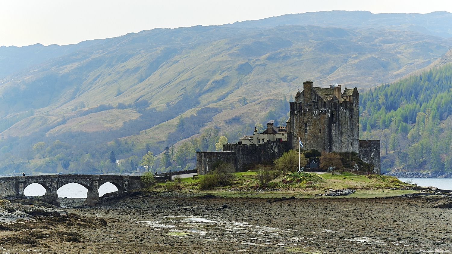 Side view II of Eilean Donan Castle, Scotland, United Kingdom