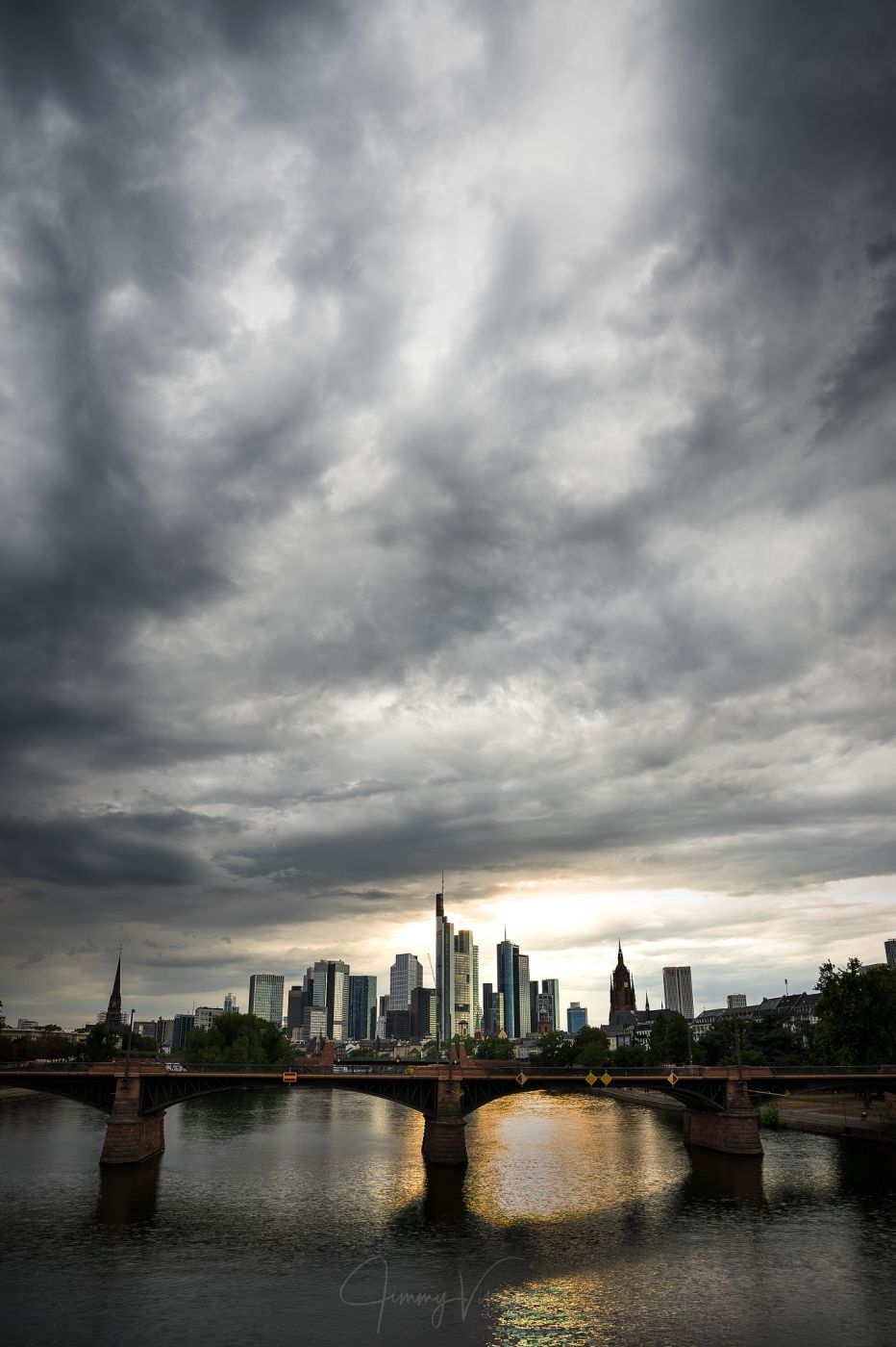View from the Flößerbrücke, Frankfurt am Main, Germany