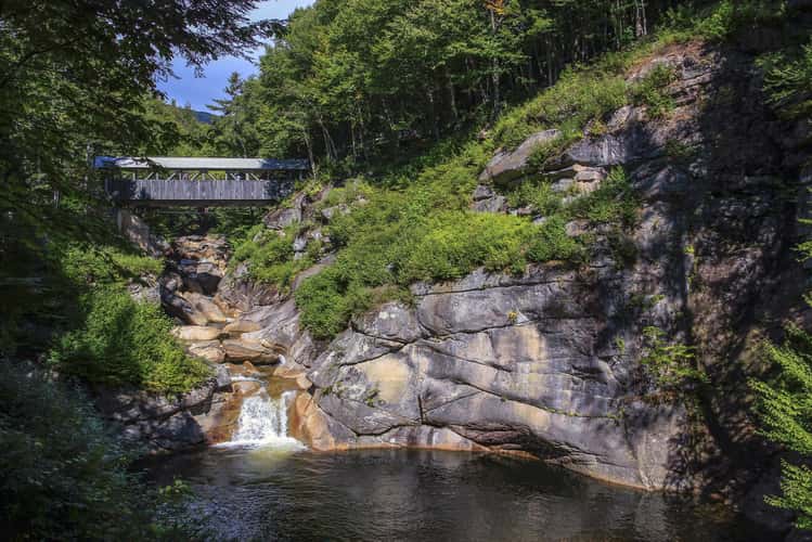Franconia Notch State Park - Sentinel Pine Bridge and Pool