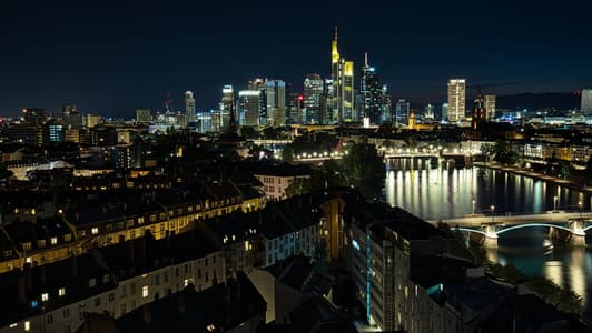 Frankfurt am Main - Skyline View from  Main Plaza