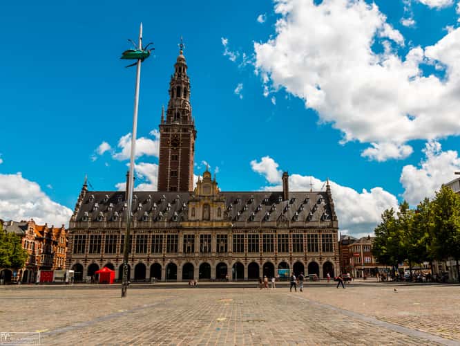 Ladeuzeplein with view of the library, Leuven