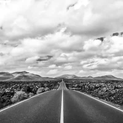 Lanzarote, road to the volcano, Spain